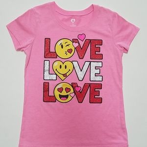 Girl's Medium 7/8 pink love emoji t-shirt